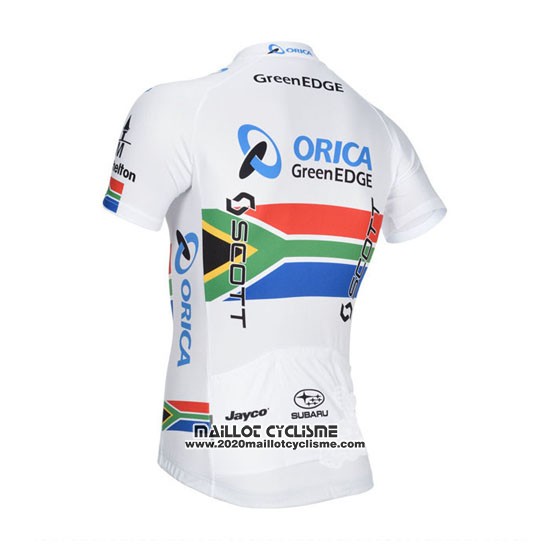 2014 Maillot Ciclismo Orica GreenEDGE Champion Afrique Du Sud Manches Courtes et Cuissard